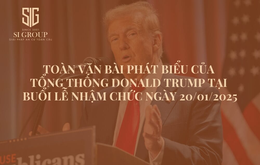 Toàn văn bài phát biểu của Tổng thống Donald Trump tại buổi lễ nhậm chức ngày 20/01/2025