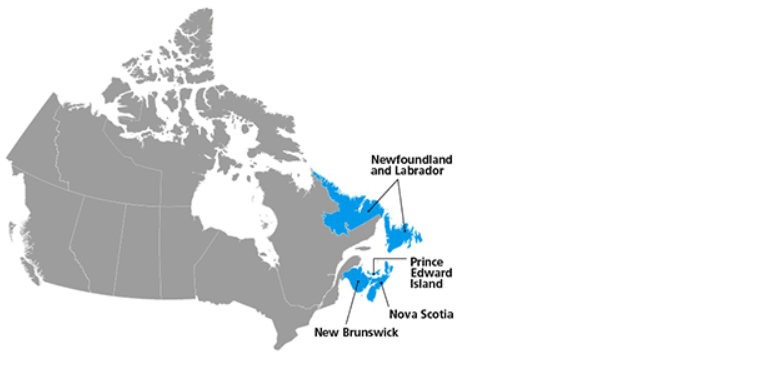 Chương trình Nhập cư Đại Tây Dương được đề cập bao gồm các tỉnh bang New Brunswick, Nova Scotia, Đảo Hoàng tử và Newfoundland và Labrador 