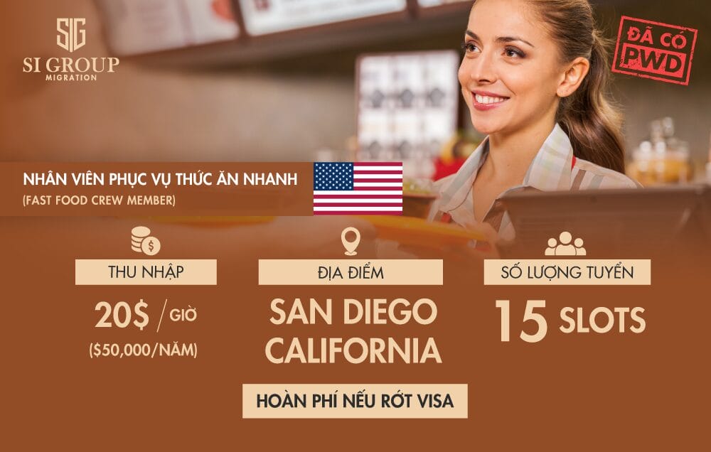 Nhân viên phục vụ thức ăn nhanh – Job EB-3 Fast food workers