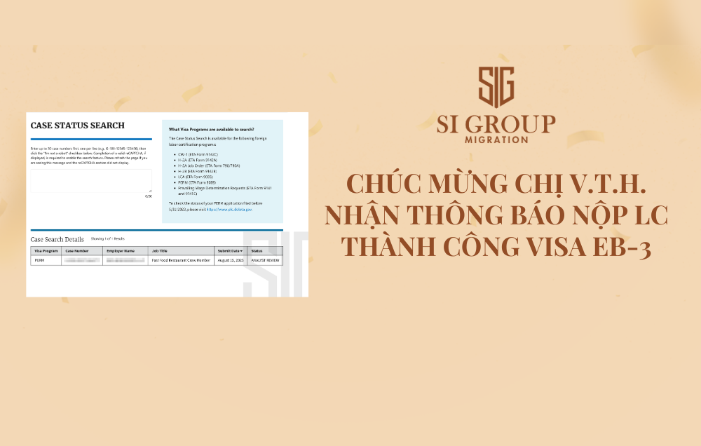 Chúc mừng chị V.T.H. nhận thông báo nộp LC thành công cho cả gia đình 4 người