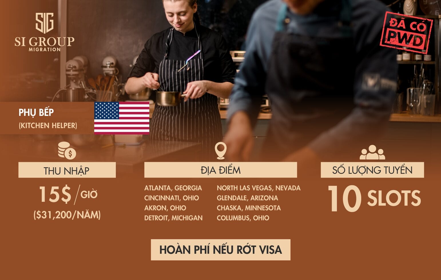 Phụ bếp (Kitchen Helper) – Định cư Mỹ
