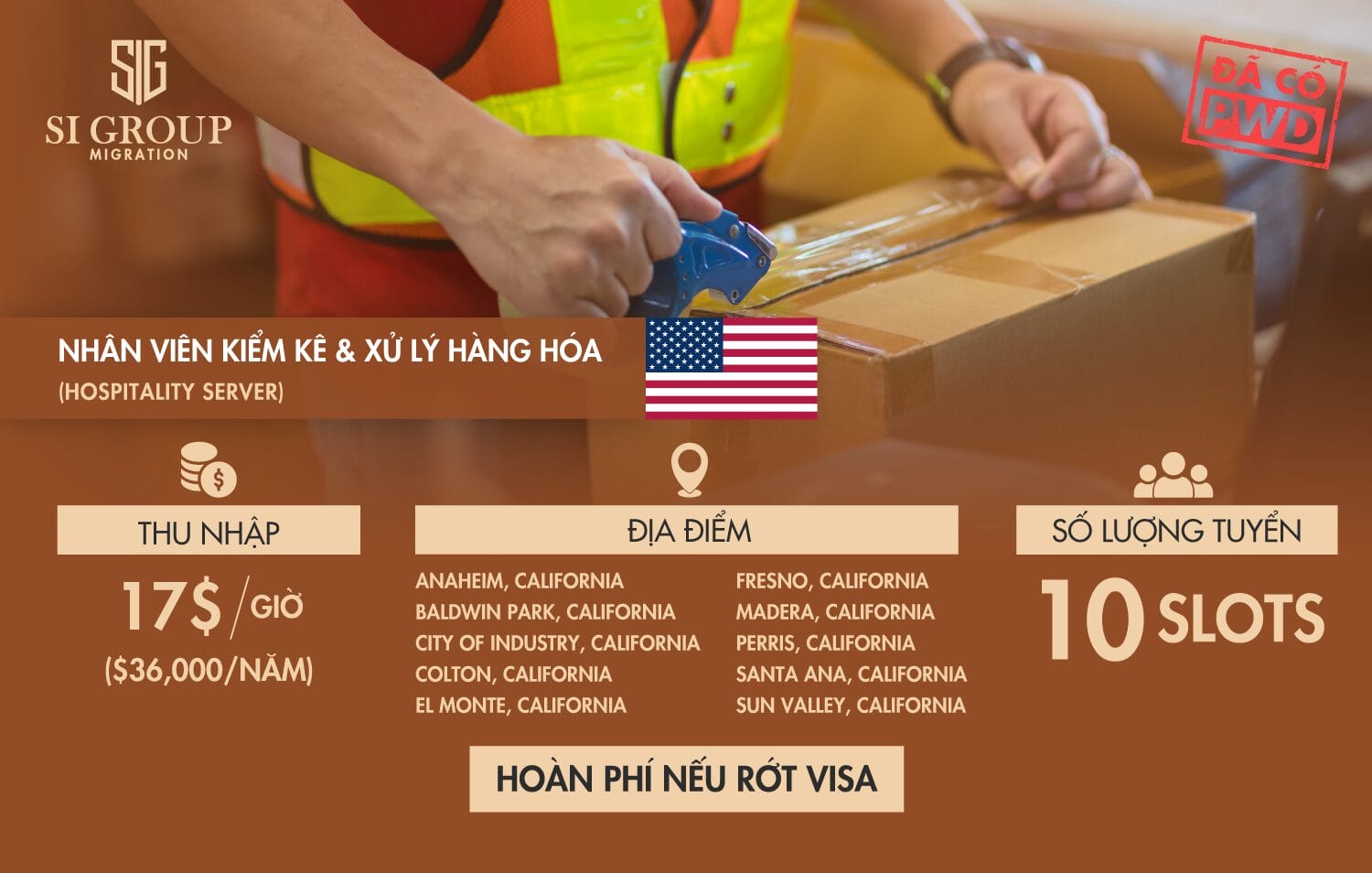 Nhân viên kiểm kê & xử lý hàng hóa (Inventory & Logistics Staff) – Định cư Mỹ