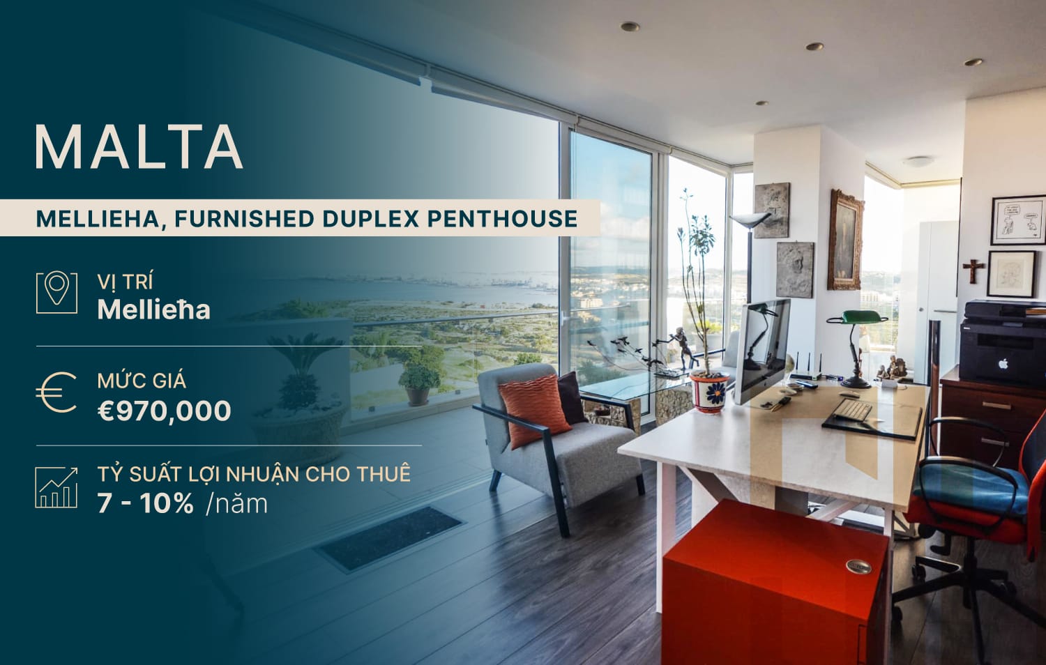 MELLIEHA, FURNISHED DUPLEX PENTHOUSE