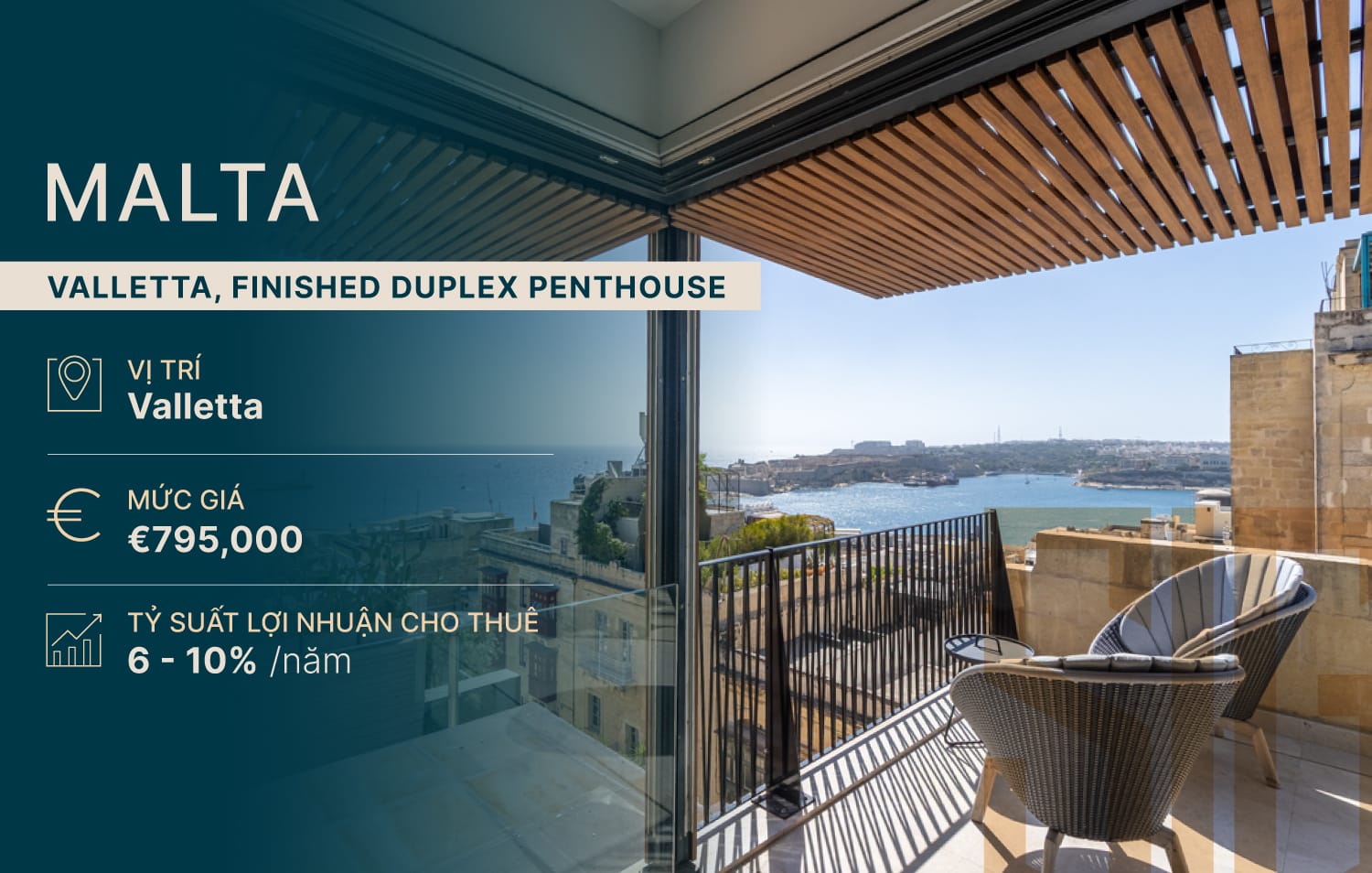 VALLETTA, FINISHED DUPLEX PENTHOUSE