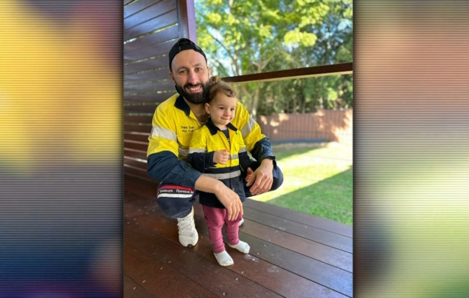 Anh Jordan Veleski cùng còn gái của mình, bé Florence Valeski (Nguồn: 7NEWS)